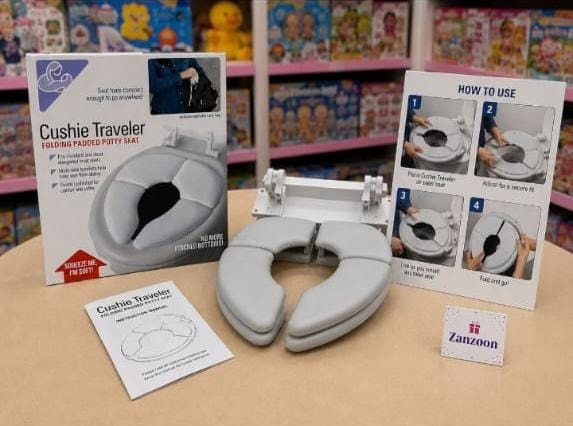 مقعد تواليت مبطن قابل للطي للسفر والأماكن الخارجية Cushie Traveler Potty Seat