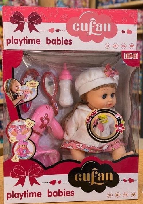 Cufan Playtime Babies Doll and Hair-Care Play Set