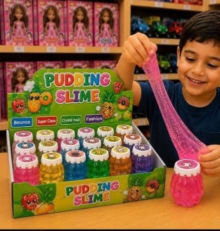 علبة ألعاب طين السلايم الملون للأطفال (Pudding Slime)