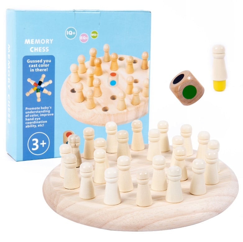 Wooden Memory Chess Game